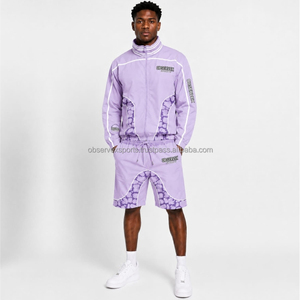 Windbreaker <b>Set</b> High Quality Unisex 3M Reflective Vintage Autumn <b>Men</b> Outerwear Sublimation <b>Sets</b> Streetwear Top and Shorts <b>Sets</b> - Product Image 1
