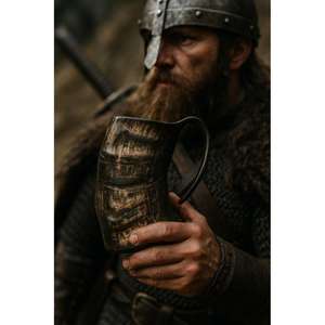 Jarra de Cuerno Vikinga de Primera Calidad, Hecha a Mano con Cuerno Natural de Búfalo, para Cerveza, Ideal para Fiestas y Regalos, Precio de Venta para Exportación - Product Image 4