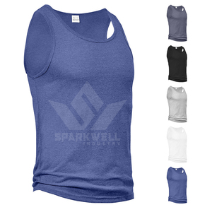 <b>Men's</b> Solid <b>Black</b> Knitted Tank Top O-Neck Sleeveless Plain Dyed Breathable Casual Gym Fitness Training Athletic Sports <b>Vest</b> - Product Image 6