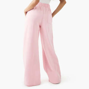 Pantalones de lona para mujer de cintura media, ajuste holgado, colores personalizados, ecológicos, transpirables, teñidos lisos, precio mayorista - Product Image 4