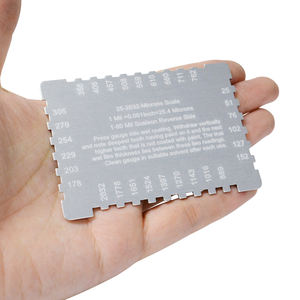 Peignes à film humide pour mesure de l'épaisseur de revêtement de peinture, 25~2032 µm (microns) / 1~80 mil, double échelle, style rectangulaire - Product Image 5