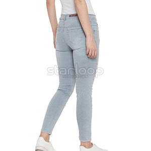 Pantalones vaqueros transpirables para mujer al por mayor con MOQ bajo, diseño personalizado, últimos modelos de pantalones vaqueros para mujer para venta en línea - Product Image 4