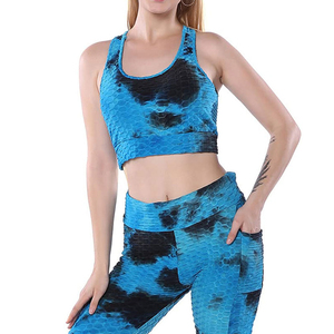 Ensemble de sport respirant à séchage rapide pour femmes, avec soutien-gorge de sport extensible sans couture et leggings souples en Spandex/Polyester pour la course et le yoga - Product Image 4