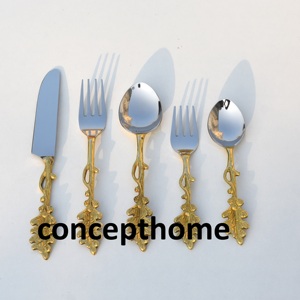 Juego de Cubiertos de Acero Inoxidable, Duradero, Resistente al Óxido, Perfecto para Cenar y Ocasiones Especiales, Acero Espejado - Product Image 1