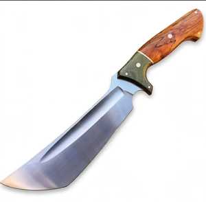 Couteau utilitaire artisanal à finition satinée, lame en acier inoxydable, manche en bois d'olivier et micarta vert, OEM disponible - Product Image 6