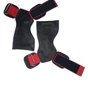 Poignées de main réglables en néoprène avec sangles droites pour exercices des doigts, pour entraînement physique, noires avec sangles rouges, haute qualité - Product Image 6