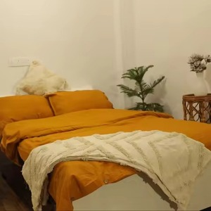 Ensemble de housse de couette tissée blanche unie en 3 pièces, ensemble de literie simple et doux pour la maison - Product Image 5