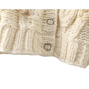 Cardigan en tricot épais pour femme Power Abaan Sports, anti-rides, avec blocs de couleur, fermeture éclair sur le devant, col en V, manches longues - Product Image 6