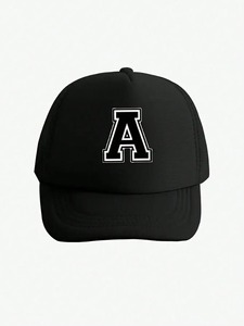1 gorra de béisbol para niños con 26 letras, sombrero para el sol transpirable de malla moderno y versátil, adecuado para salidas diarias - Product Image 5