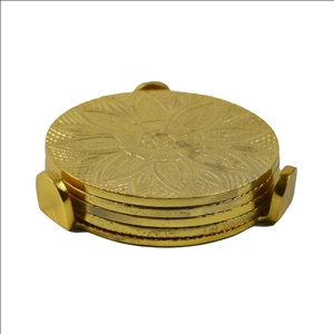 Gold Colored Coaster Modern Design Standard Quality Coaster Best Indoor Tableware Decorative Design - Product Image 1