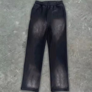 Men's Black <b>Elastic</b> <b>Waist</b> Straight Leg Pants Midweight Glossy Street Style Casual <b>Trousers</b> - Product Image 1
