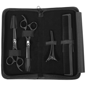 Ciseaux de coiffure professionnels en acier inoxydable pour salon, ensemble de ciseaux à effiler pour droitiers, lame à pointe arrondie, logo personnalisable, pour cheveux - Product Image 4