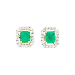 Pendientes de Lujo Vintage con Corte Brillante, Plata Sólida 925, Chapados en Oro de 18K, con Halo de Diamantes, Joyería de Boda para Mujer - Product Image 2