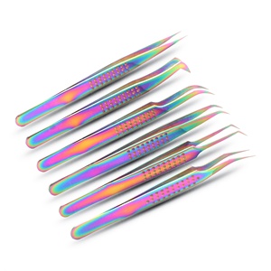 Pinzas para Extensión de Pestañas Coloridas Probadas a Mano, con Punta Afilada, Hechas de Acero Inoxidable, con Logotipo, al por Mayor - Product Image 4