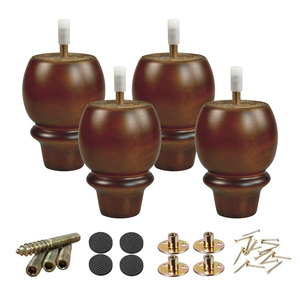 Round Style Wooden Furniture Leg Solid Wood Sofa <b>Chair</b> Cabinet Replacement Leg Smooth Finish Easy Installation - Product Image 5