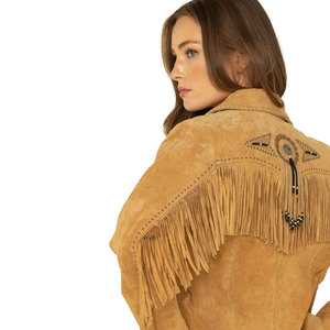 Solid Trader High Quality Tassel Detail Western Fashion Slim Fit Soft Texture <b>Suede</b> Fringe Leather <b>Jacket</b> - Product Image 6