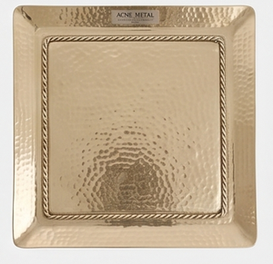 Hammered Design Simple Gold Square Chocolate <b>Tray</b> Perfect For Serving Chocolates Sweets Desserts And <b>Small</b> Treats At Home - Product Image 4