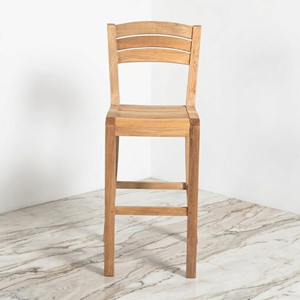 Sillas de Bar de Madera de Teca Natural Duraderas, Taburetes Altos Minimalistas Resistentes para Cafetería, Patio Exterior, Venta Directa al por Mayor para Exportación - Product Image 2