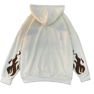 เสื้อฮู้ดดี้สตรีทแวร์โอเวอร์ไซส์แบบซิป  ผ้าฟลีซเนื้อหนัก 350 กรัม  ตกแต่งลายหัวกะโหลก  คริสตัลรูปกากบาทและดาว  ใส่ได้ทั้งผู้ชายและผู้หญิง - Product Image 5