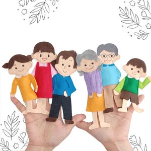 Juego de Marionetas de Dedo de Felpa Premium PO, Lindas Marionetas Familiares, Suaves, Seguras, Creativas, Educativas, Hechas a Mano en Indonesia - Product Image 6