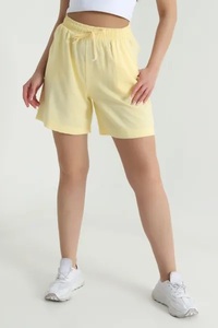 Shorts de jogging athleisure d'été pour femmes, respirants, imperméables, séchage rapide, écologiques, coupe-vent, 100% coton, motifs floraux unis, fourrure - Product Image 5