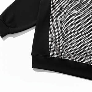Sudadera Extra Grande para Hombre INDEX APPAREL, Diseño con Puntos Brillantes Negros, Manga Raglán, Tejido de Punto, Ropa de Otoño - Product Image 6
