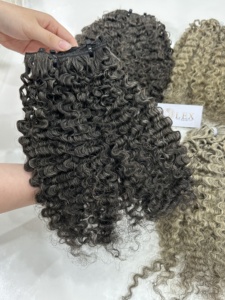 LEXHAIR Cabello Virgen Natural Rizado Gris Sal y Pimienta de un Solo Donante, Tendencia en Colores Personalizados, Venta al por Mayor, Cabello Vietnamita 100% - Product Image 2