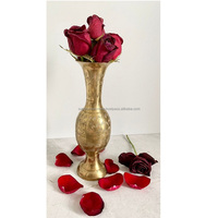 Vase à fleurs imprimé en laiton moderne de luxe avec émail noir et or pour décorations de plantes artificielles de table et de bureau