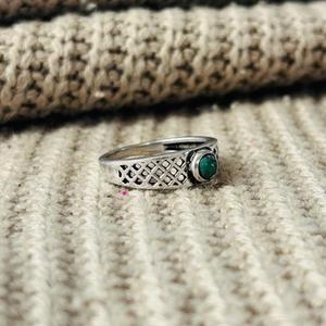Men's <b>Turquoise</b> Brass Geometric <b>Ring</b> Oxidized Silver Plated Lattice Tribal Wholesale <b>Ring</b> - Product Image 4