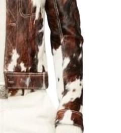 Veste en cuir de vachette pour homme, style western, col montant en toile, logo frontal, coupe-vent, service OEM, manteau d'hiver fini pour homme - Product Image 6