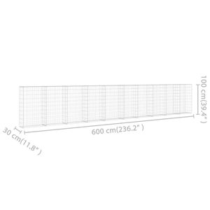 Pared de gaviones de acero galvanizado con cubiertas 236 \ "x11.8 \" x39.4 \ "para paisajismo y terraza - Product Image 6