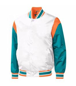 Chaqueta Varsity de Satén para Hombre, Estilo Urbano, 100% Poliéster con Bordado, Resistente al Viento, Tallas Grandes para Invierno - Product Image 2