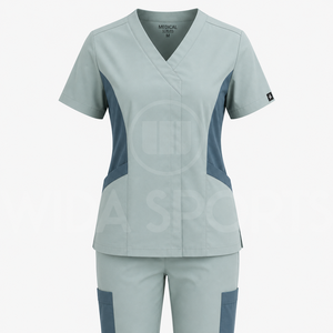 Custom Breathable Unisex Medical <b>Scrub</b> Sets Needle Detection Seamless Fusing Polyester/Cotton Twill Fabric Nursing OEM Service - Product Image 4
