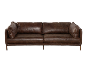 Contemporary <b>Brown</b> Leather 3 Seat <b>Sofa</b> Solid Wood Base Comfortable Cushions Modern Couch for Living Room Office Hotel Use - Product Image 3