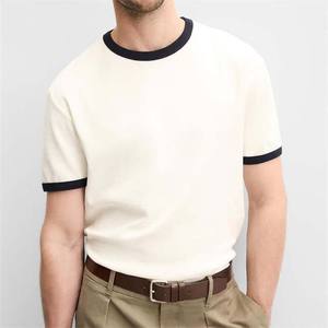 เสื้อยืดคุณภาพสูง สีเขียวล้วน สไตล์ริงเกอร์ สำหรับผู้ชาย บริการ OEM เสื้อยืดผ้าฝ้ายสีพื้น - Product Image 2