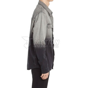 เสื้อเชิ้ตยีนส์ผู้ชายสีพื้นคุณภาพสูงทรงเข้ารูป เสื้อเชิ้ตยีนส์ผู้ชายโลโก้สั่งทำได้ - Product Image 4
