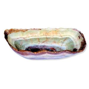 Bol de service irrégulier en onyx vert multi-tons, résistant au feu, pour cuisine moderne, salle à manger, villa, revêtement mural de salon en onyx - Product Image 1