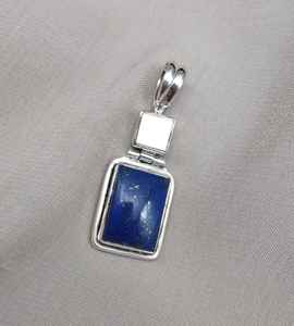 <b>Lapis</b> <b>Lazuli</b> Pearl <b>Pendant</b> 925 Sterling Silver Jewelry For Women Natural Gemstone Necklace Elegant Minimalist Gift - Product Image 1