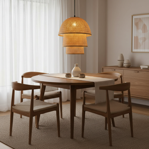 Summer <b>Light</b> Style Natural Handcrafted Bamboo Lampshade Natural <b>Light</b> <b>Shade</b> for Home Lighting Durable <b>Wicker</b> Pendant <b>Lights</b> - Product Image 6