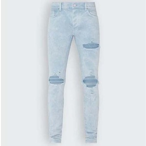 Jean en denim délavé coupe droite pour homme, taille mi-haute, coupe classique, décontracté, en coton respirant, idéal pour le printemps - Product Image 5