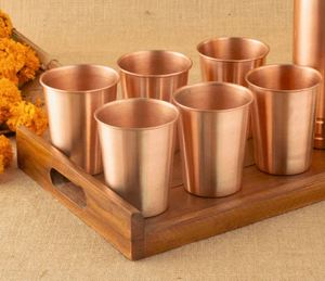 Copper drinking glasses premium everyday drink <b>cups</b> metal tumblers for water juice cocktail use durable <b>reusable</b> kitchen drinkwa - Product Image 4