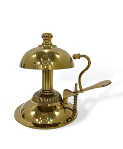 Sonnette de table à bouton poussoir en laiton brillant, design élégant et décoratif, légère pour bureau, comptoir, réception, affichage décoratif - Product Image 3
