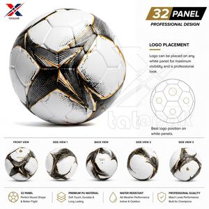 Ballon de football professionnel thermocollé, cousu à la machine, en PU, PVC, TPU, avec logo personnalisé, léger, pour intérieur/extérieur, fabriqué en usine - Product Image 4