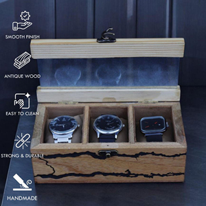 Caja de Madera para Exhibir Relojes y Joyas, Organizador de Relojes de Madera con Diseño Premium por AYAANS - Product Image 6