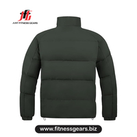 Winddichte Bubble-Pufferjacke mit Polyesterfüllung, Reißverschluss, Kapuze und Frontlogo für Herren, Herbst-Freizeitjacke