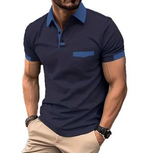 Nouvelle mode d'été Broderie de logo personnalisé à manches courtes Golf pour hommes pour polos Toile solide Personnalisable Blanc pour hommes pour - Product Image 6