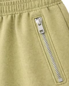Pantalones Deportivos Cargo de Pierna Ancha Color Verde Oliva Claro para Mujer, Pantalones de Forro Polar con Cintura Elástica, Bolsillos con Cremallera, Ropa Casual de Calle, Pantalones de Invierno - Product Image 3