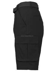 Pantalones cortos Cargo elásticos flexibles sólidos de algodón 100% para hombre con cinturón de secado rápido transpirable temporada de verano 2023 nuevo diseño personalizado - Product Image 3