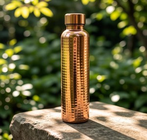 Retro Hammered Design Ayurvedic Pure <b>Copper</b> Water Bottle Metal Drinking Bottle for Home Office Travel Drinkware Accessories - Product Image 6