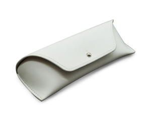 Étui à lunettes en cuir PU blanc doux, forme rectangulaire, style simple pour le rangement des lunettes - Product Image 4
